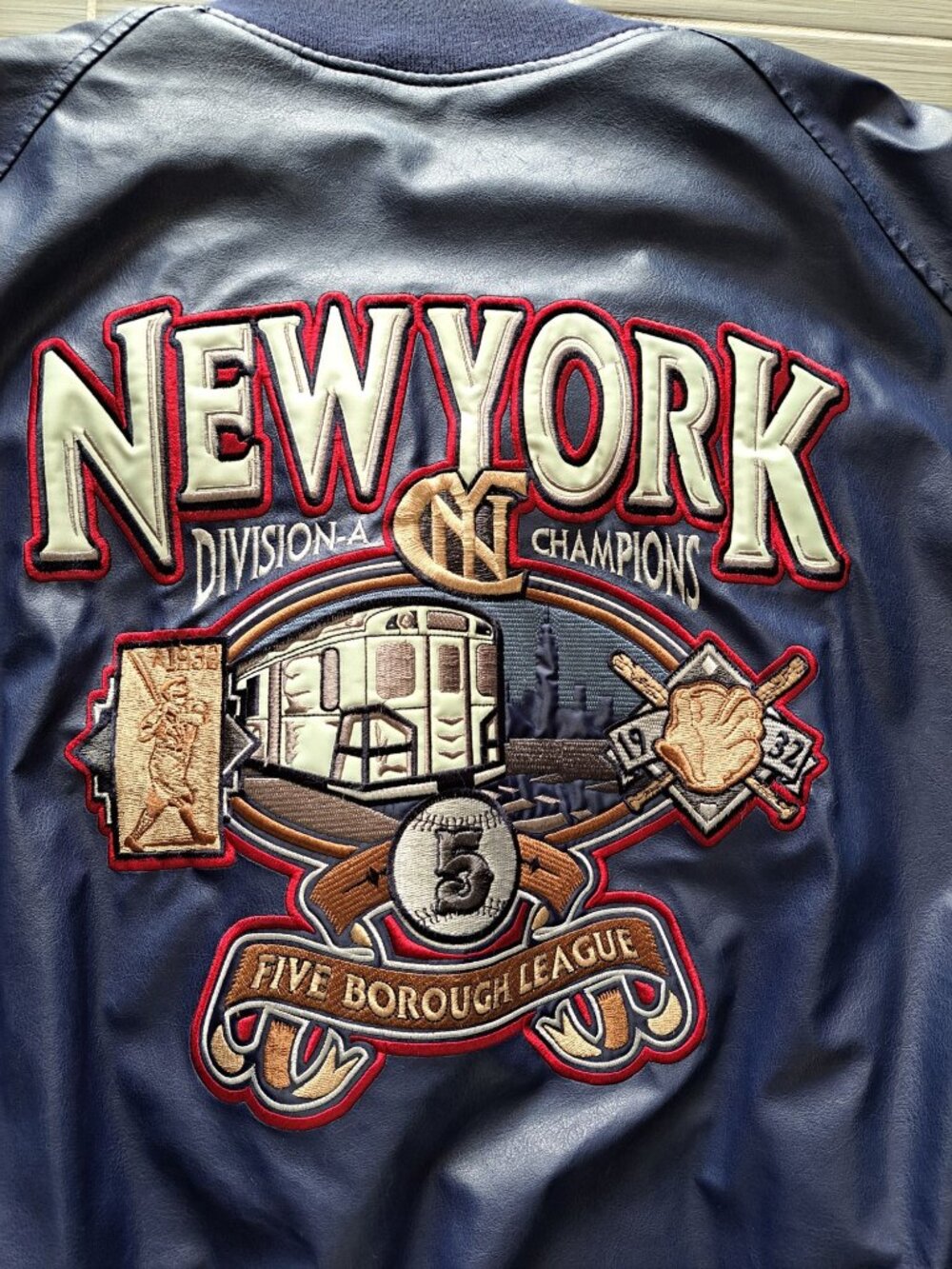 Steve & Barrys New York City Subway Series Division Champions Bomber Jacket XXL - Picture 4 of 14